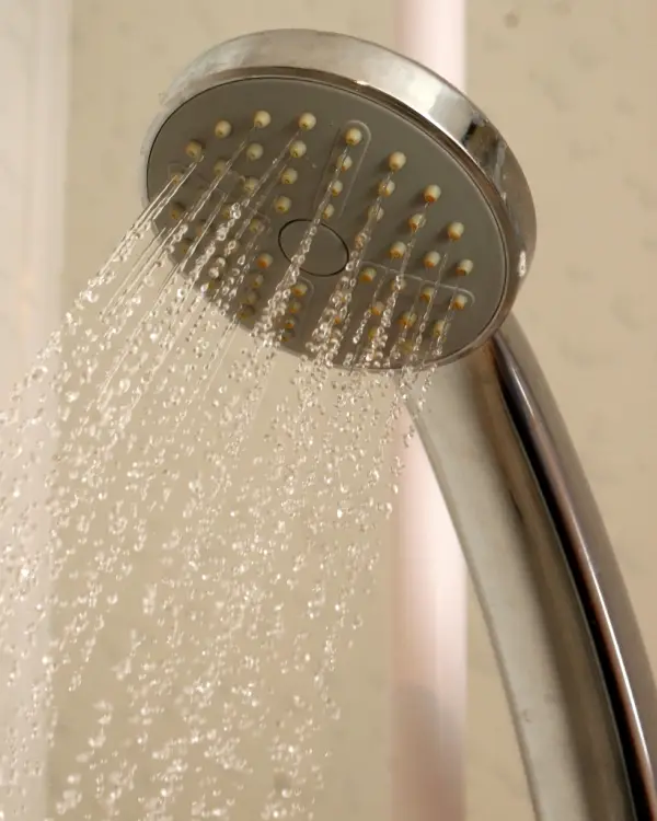 Shower head with water running